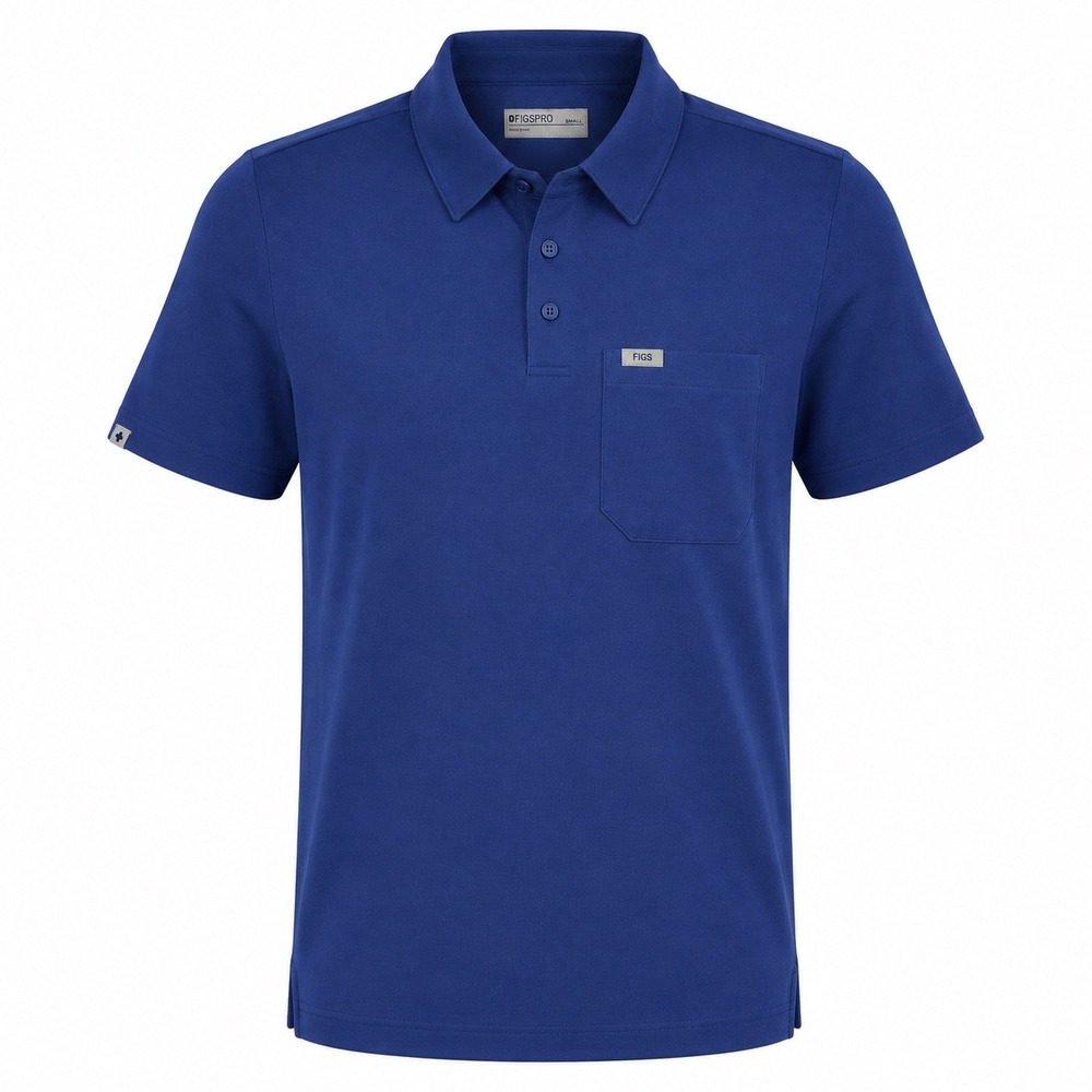 Figs Pro Men NEW Technical Pique Scrub Polo Navy Pima Cotton Small healthcare Dr